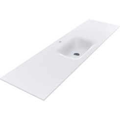 Раковина-столешница Miraggio Jessel 1800 Miramarble Matt 0002702 (180x50 см, белая матовая, с крылом), Доступные размеры: 180 x 50, Технология производства: Miramarble Matt, Цвет производителя: белый матовый, фото 