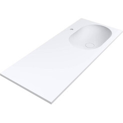 Раковина-стільниця Miraggio New York R Miramarble Matt 0000915 (120x50 см, біла матова, з крилом), Доступні розміри: 120 x 50 R, Технологія виробництва: Miramarble Matt, Колір виробника: білий матовий, фото 