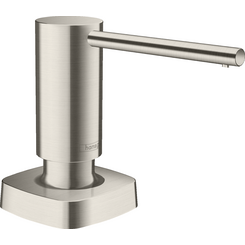 Дозатор для моющего средства Hansgrohe A71 Stainless Steel 40468800 (нержавеющая сталь, 500 мл), Цвет производителя: нержавейка, фото 
