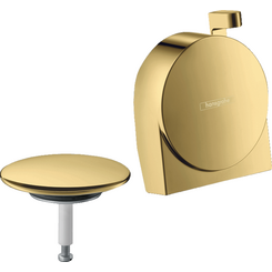 Внешняя часть к сифону на ванну с наполнением Hansgrohe Exafill S Polished Gold Optic 58117990 (полированная золотая), фото 