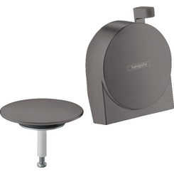 Внешняя часть к сифону на ванну с наполнением Hansgrohe Exafill S Brushed Black Chrome 58117340 (брашированный черный хром), фото 