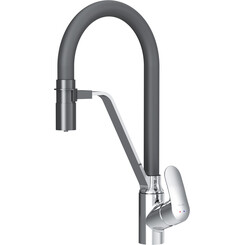 Смеситель для кухни Am.Pm Like F8007802 (черный матовый/хром, с гибким изливои и подключением питьевой воды), Цвет производителя: хром, фото 