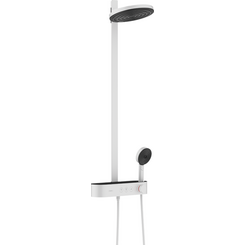 Термостатическая душевая система Hansgrohe Pulsify Showerpipe 260 EcoSmart Matt White 24241700 (белая матовая, с полочкой), Цвет производителя: белый матовый, фото 