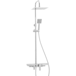 Душова система Yoka Oslo 25 Chrome BP.OSLO-25-CHR (з виливом та поличкою), Колір виробника: хром, фото 