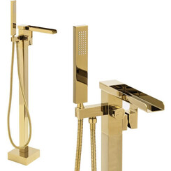 Змішувач для ванни Yoka Roma Gold BP.ROMA-GLD (золотий, підлоговий з каскадним виливом), Колір виробника: золото, фото 
