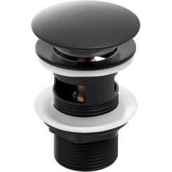 Донний клапан Yoka Klik-Klak Black BK.POP-14-ZP-BLK (чорний матовий, з переливом), Колір виробника: чорний матовий, фото 