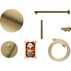 Термостатическая душевая система скрытого монтажа Corsan Lugo Gold Z03TGL (золотая), Цвет производителя: золото, фото 