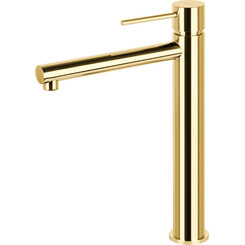 Смеситель для раковины Corsan Lugo Gold CMB7512GL (золотой, высокий), Цвет производителя: золото, фото 