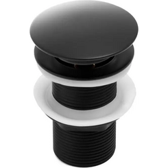 Донний клапан Yoka Klik-Klak Black BK.POP-14-BP-BLK (чорний матовий, без переливу), Колір виробника: чорний матовий, фото 