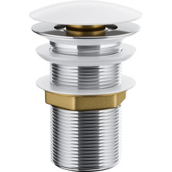 Донный клапан Corsan Klik-Klak White MUKK BIAŁY (белый, без перелива), Цвет производителя: белый глянец, фото 