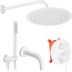 Душова система прихованого монтажу Rea Lungo White Matt REA-P6611 (біла матова, з виливом), Колір виробника: білий матовий, фото 