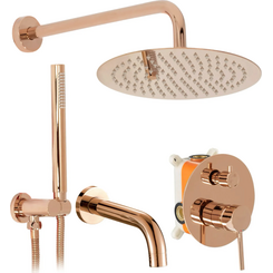 Душевая система скрытого монтажа Rea Lungo Rose Gold REA-P6610 (розовое золото, с изливом), Цвет производителя: розовое золото, фото 