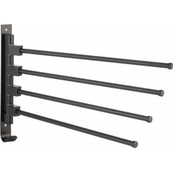 Рушникотримач Yoka Ami Black CH.AMI-BLK (чорний, четверний, поворотний), фото 