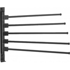 Рушникотримач Yoka Kamer Black CH.KAMER-BLK (чорний, п'ятірний, поворотний), фото 