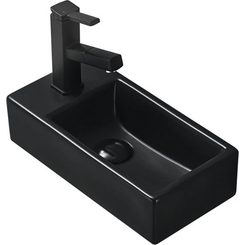 Раковина Mexen Inez 40 Black MEX-21484085R (41x21 см, черная матовая, правая чаша), Доступные размеры: 40 x 20 R, Цвет производителя: черный матовый, фото 