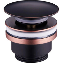 Донный клапан Mexen Klik-Klak Old Black MEX-79930-79 (черный с золотым бортиком, универсальный), Цвет производителя: брашированный черный, фото 