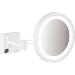 Косметическое зеркало Hansgrohe AddStoris Matt White 41790700 (белое матовое, с подсветкой, подвесное), Цвет производителя: белый матовый, фото 