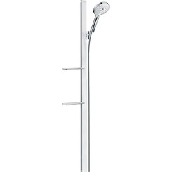 Душевой гарнитур Hansgrohe Raindance Select S EcoSmart White/Chrome 27647400 (белый/хром, с 2 полками), фото 