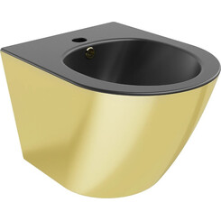 Биде подвесное Mexen Lena Black Matt/Gold MEX-35224876 (черное матовое/золотое глянцевое), Цвет производителя: черный матовый, золотой глянцевый, фото 