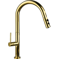 Смеситель для кухни Mexen Ava Gold MEX-672800-50 (золотой, с выдвижной лейкой), Цвет производителя: золото, фото 