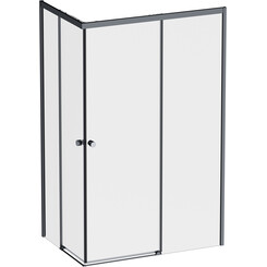 Душевая кабина Am.Pm X-Joy Square Slide W94G-403-12080-BТ (120x80 см, стекло прозрачное, профиль черный матовый), Доступные размеры: 120 x 80, Цвет производителя: черный матовый, фото 