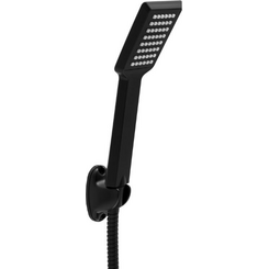 Лійка для душу Yoka Abba Black BP.ABBA-BLK (чорна матова, однорежимна, зі шлангом та тримачем), фото 