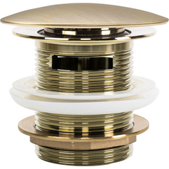 Донний клапан для ванни Rea Klik-Klak Brushed Gold REA-W2005 (брашоване золото, з переливом), Колір виробника: золото брошене (матове), фото 