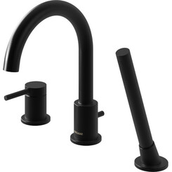 Змішувач на борт ванни Kohlman Axel Black QB241AB (чорний матовий, на три отвори), Колір виробника: чорний матовий, фото 