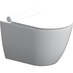 Безободковый подвесной унитаз Damixa Scandinavian Pure FlashClean DX36C1701SC (с сиденьем), фото 