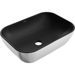 Раковина Mexen Rita Black Silver MEX-21084574 (45x32 см, черная матовая/серебро, чаша), Цвет производителя: черный матовый, серебро, фото 