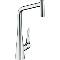 Смеситель для кухни Hansgrohe Metris M71 pull-out spout sBox Chrome 73801000 (с выдвижной лейкой), фото 