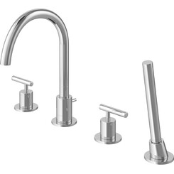 Змішувач на борт ванни Kohlman Roxin Chrome QB240R (на чотири отвори), фото 