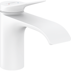 Смеситель для умывальника Hansgrohe Vivenis Matt White 75010700 (белый матовый, с донным клапаном), фото 