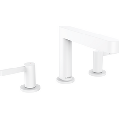 Смеситель для умывальника Hansgrohe Finoris Matt White 76033700 (белый матовый, на три отверстия, с донным клапаном), фото 
