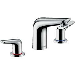 Смеситель для умывальника Hansgrohe Novus Chrome 71140000 (на три отверстия, с донным клапаном), фото 