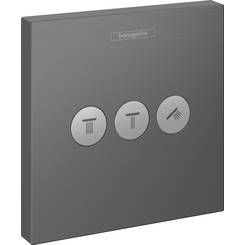 Переключатель на 3 потребителя Hansgrohe ShowerSelect Brushed Black Chrome 15764340 (брашированный черный хром), Цвет производителя: брашированный черный хром, фото 