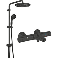 Смеситель для ванны с термостатом Grohe QuickFix Precision Start&Vitalio Start 250 Black UA303904TR (черный матовый, с душевой системой), фото 