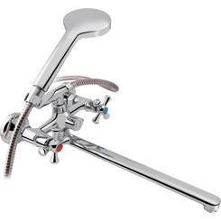 Смеситель для ванны Lidz 75 21 140 (LDLAM140CRM22144, с лейкой и шлангом), фото 