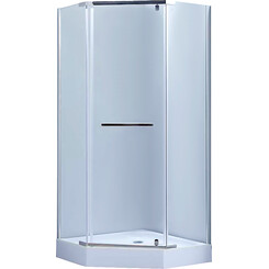 Душевая кабина с поддоном Lidz Dozorca SC90x90.CRM.LOW.TR (LDSC9090CRMLOWTR, 90x90 см, стекло прозрачное, петли хром), фото 