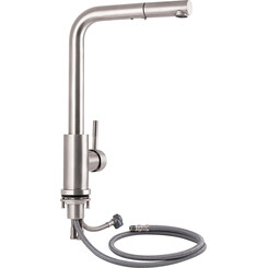 Смеситель для кухни Lidz Aria 015FL-13 (LDARI015FL1NKS34944, никель, с выдвижной лейкой), фото 