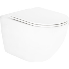 Безободковый подвесной унитаз Qtap Robin QT13332141ERW (с сиденьем), фото 