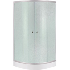 Набор Lidz LLSC8080SATLOWFR2SET: душевая кабина Latwa LLSC8080SATLOWFR2 + поддон Kupala LKUST808016, фото 