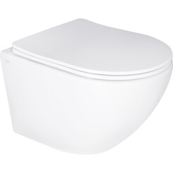 Безободковый подвесной унитаз Qtap Jay Ultra Quiet QT07335177W (с сиденьем), фото 