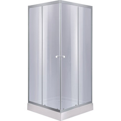 Набор Lidz LWASC8080SLGSET: душевая кабина Wawel LWASC8080SATLOWGR2 + поддон Kapielka LKAST808014, фото 