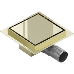 Душевой трап Mexen Flat Gold MEX-1510015 (15x15 см, золотой), Цвет производителя: золото, Доступные размеры: 15 x 15, фото 