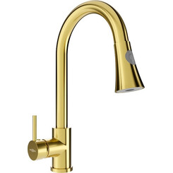 Смеситель для кухни Mexen Elia Gold MEX-670101-50 (золотой, с выдвижной лейкой), Цвет производителя: золото, фото 