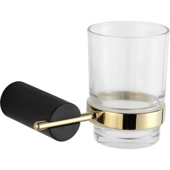 Стакан для зубных щеток Mexen Aron Black/Gold MEX-7088138-57 (черный/золотой, настенный), Цвет производителя: черный, золото, фото 