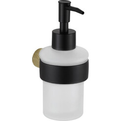 Дозатор для жидкого мыла Mexen Base Black/Gold MEX-70882388-57 (черный/золотой, настенный), фото 