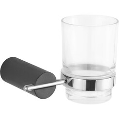 Стакан для зубных щеток Mexen Aron Black/Chrome MEX-7088138-07 (черный/хром, настенный), Цвет производителя: черный, хром, фото 