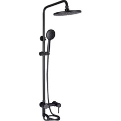 Душевая система Lidz Aria Black 06S-BES (LDARI1032BLA43371, черная матовая, с изливом), фото 